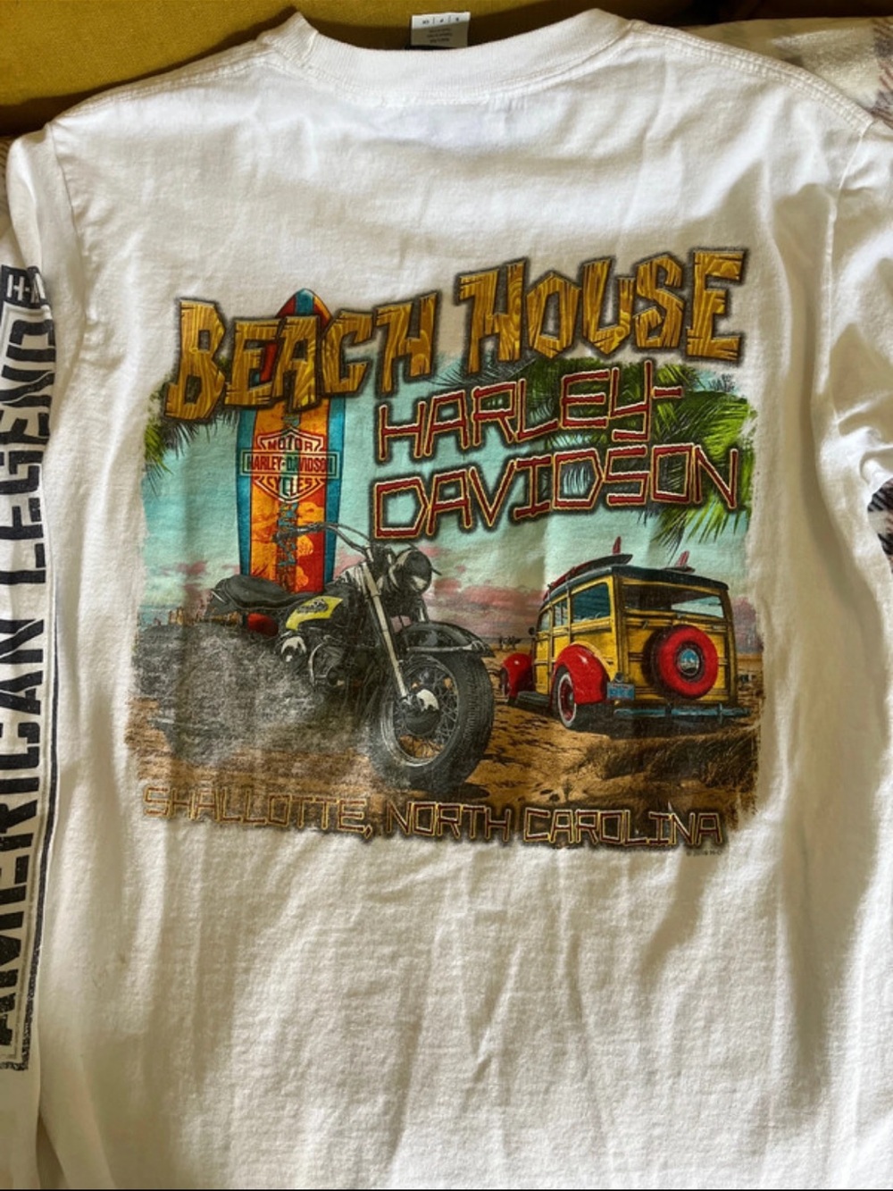Harley-Davidson White Long Sleeve 'Beach House Graphic Tee